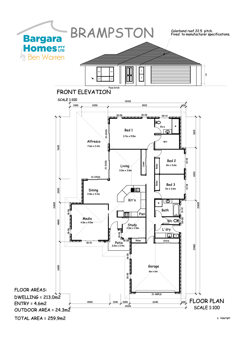 Brampston floor plan by Bargara Homes